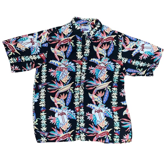 Reyn Spooner MLB Atlanta Braves 2000 All Star Game Hawaiian Shirt Men’s M Rayon - Picture 1 of 6